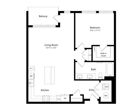 a floor plan of a residence with an open floor plan